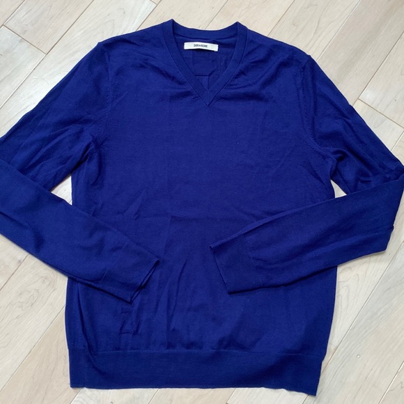Zadig & Voltaire soft thin merino wool stretch Art is truth sweater